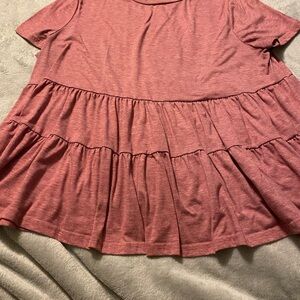 Pink Tiered Short Sleeve Top